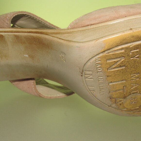 Sundance Natural Suede T‑Strap Block Heel Sandals • Italy • Size 39 (US 8.5 - 9) - Picture 8 of 9